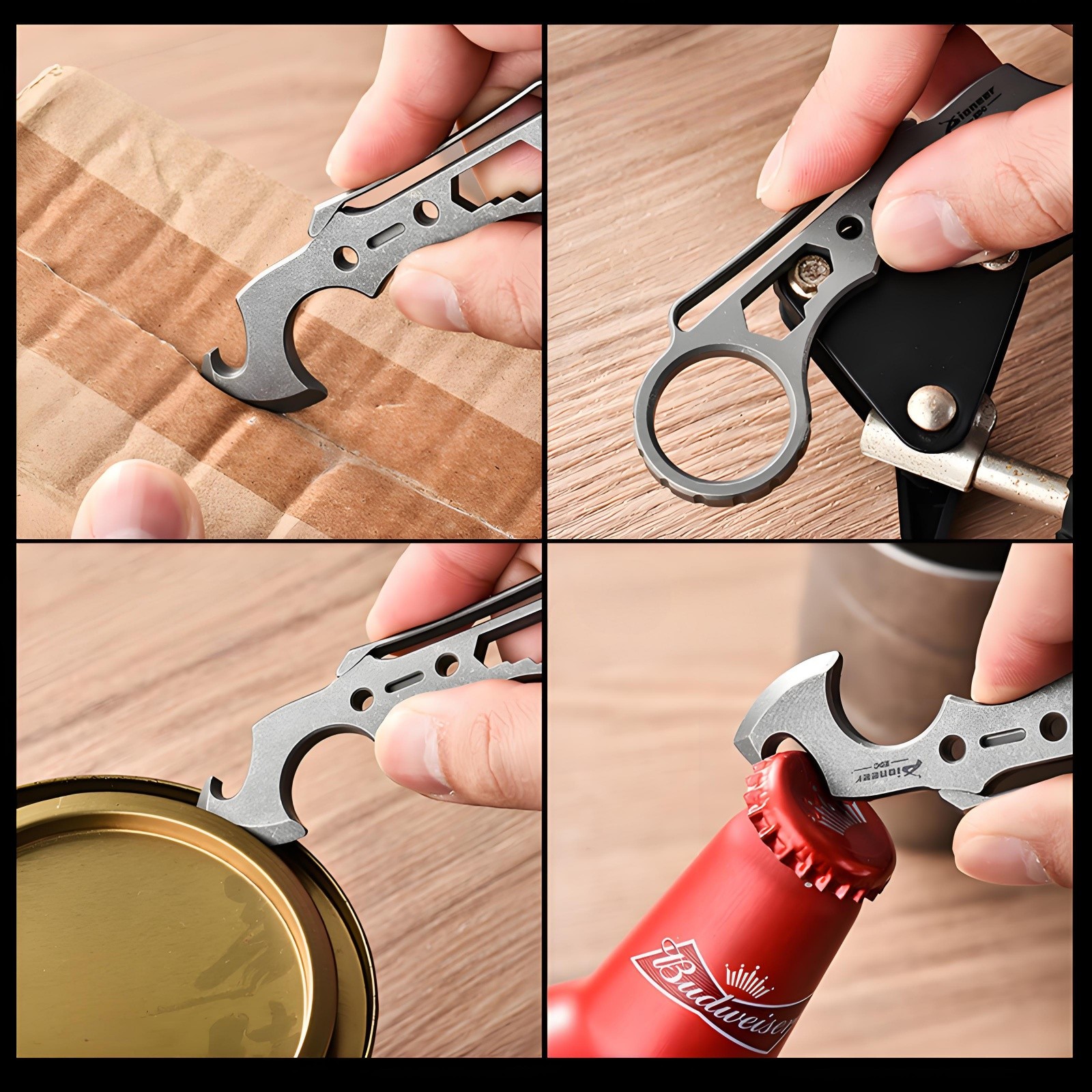 Titanium Alloy EDC Finger Ring Pry Bar Multi Tool Outdoor Survival Gear