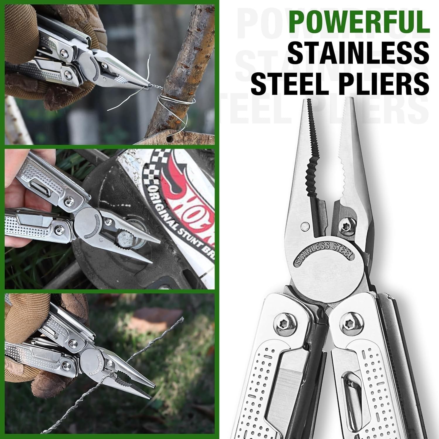 Multi Tool 18-in-1 Stainless Steel Pocket Knife with Screwdriver Bits Universal