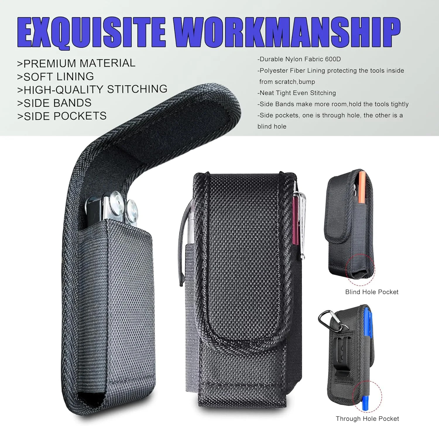 Multitool Sheath, EDC Belt Pouch Organizer for Men,Tool Sheath Compatible with L