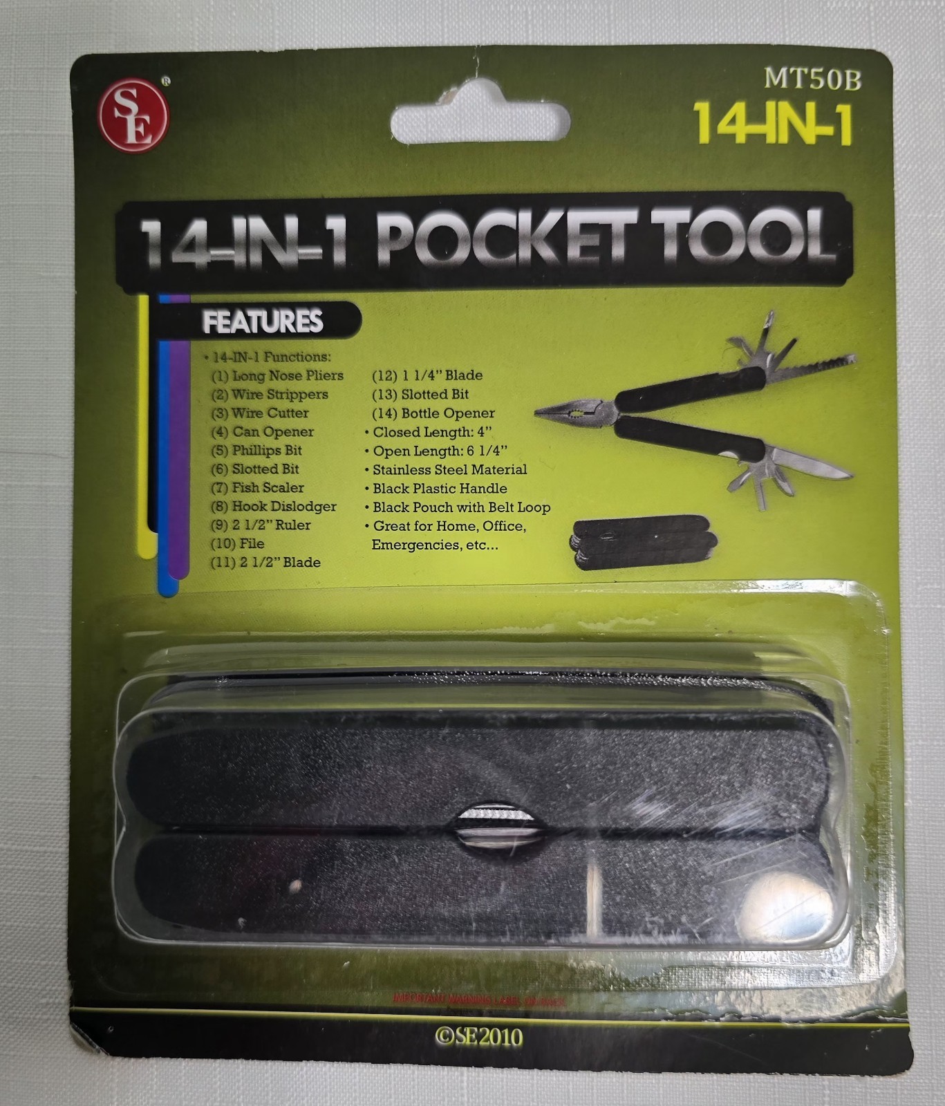 SE MT50B 14-in-1 multi-functional pocket tool, new, sealed package