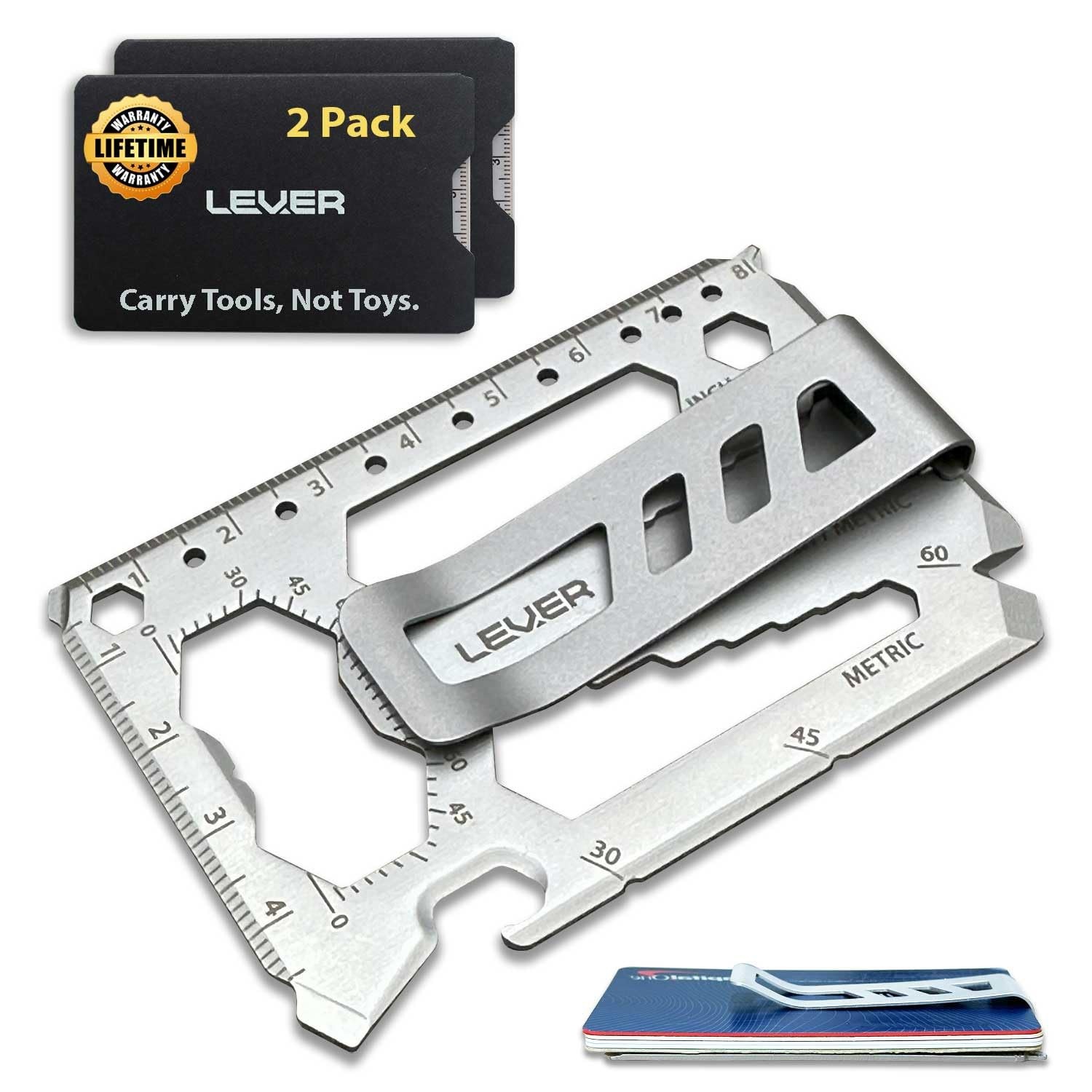 Toolcard With Money Clip – 40 in 1 Credit Card Multitool – Sleek Minimalist S…