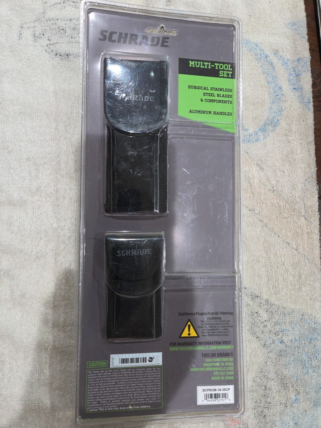 Schrade Multi-Tool Set – 13 And 12 Functions With Cordura Holsters – New