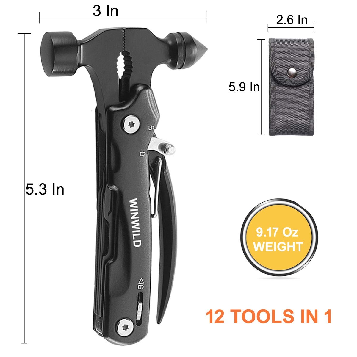 MultiTool Mini Emergency Hammer, Unique Christmas Gifts for Dad Men Women,…