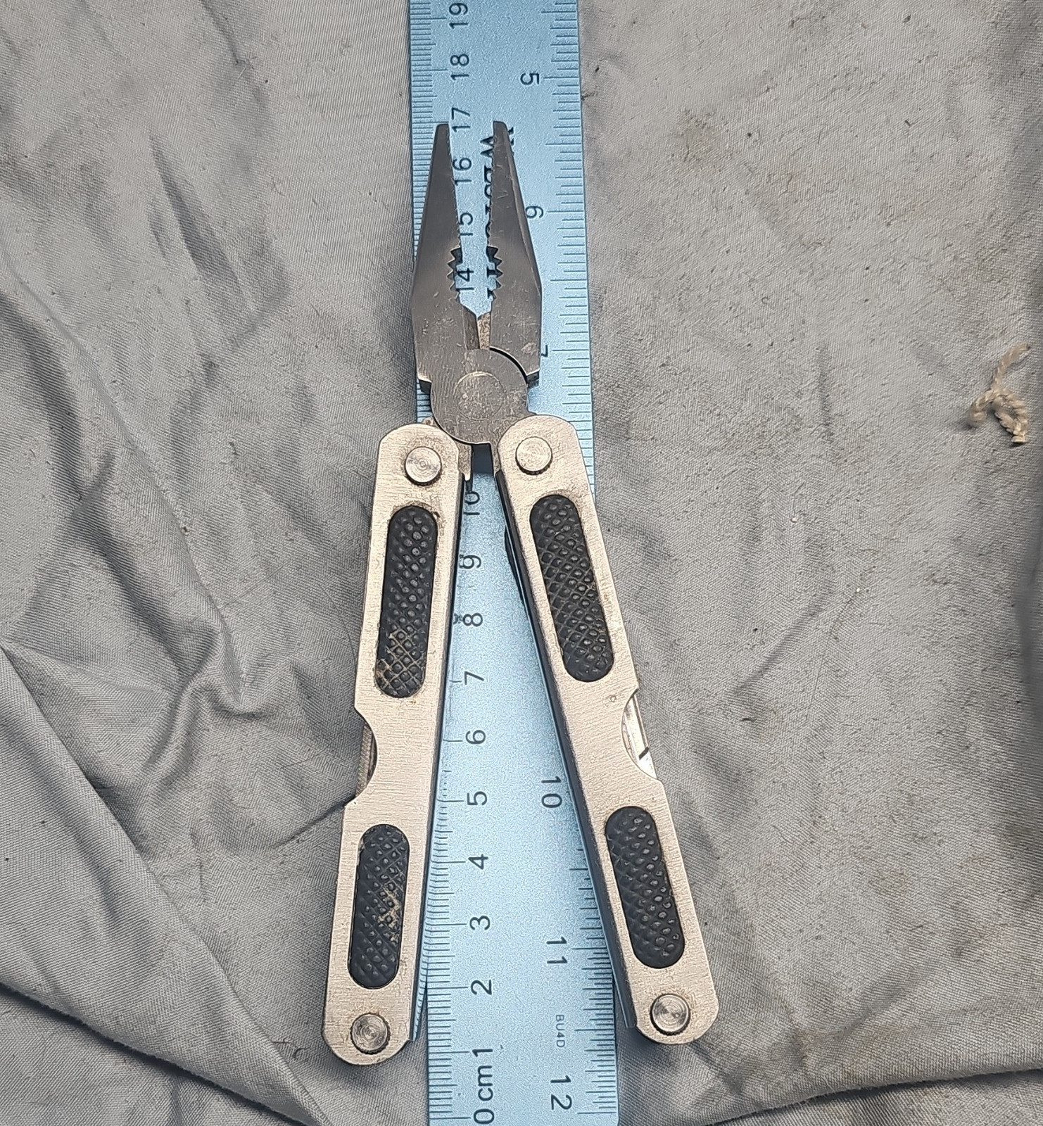 ALLIED Stainless Steel Multi-Tool Pliers 7 Tools: Knife, Saw, Ruler Silver/Black