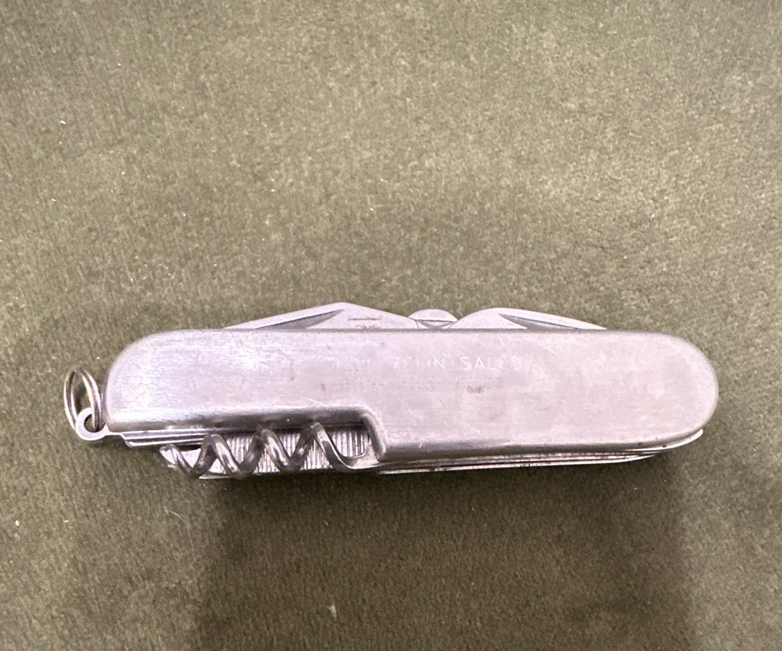 Stainless Steel Multi-Tool Pocket Knife Silver 6 Tools 2.5in Blade Keyring