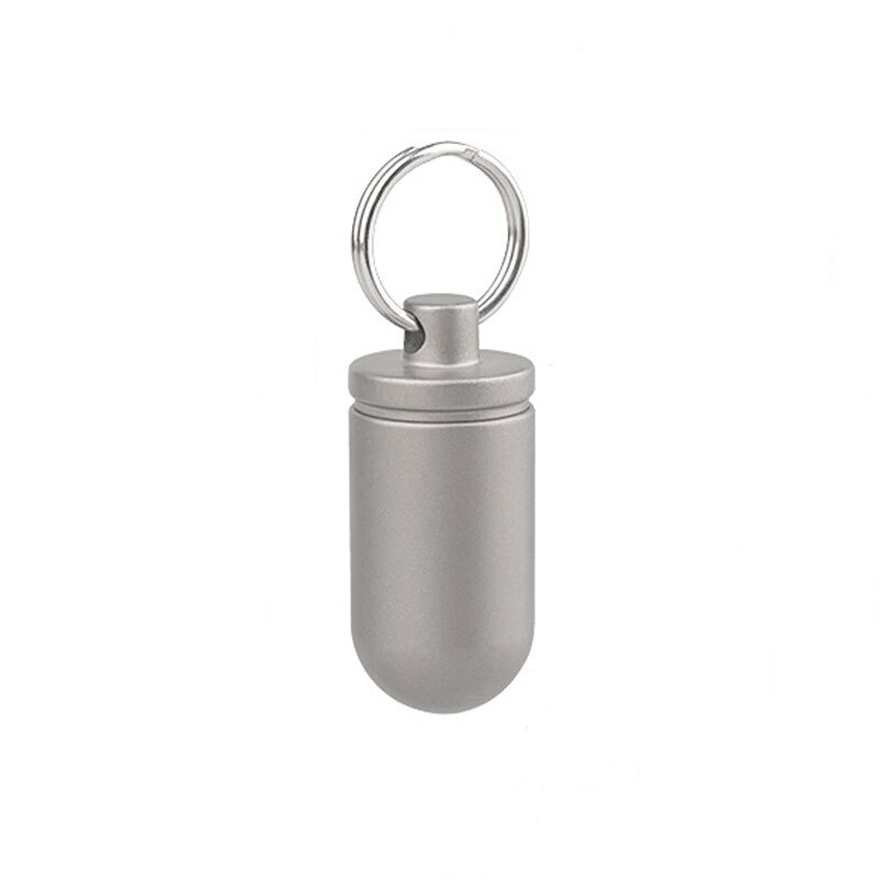 Mini Titanium Waterproof Box Sealed Storage Tank Outdoor Pill Container EDC