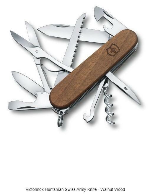 Victorinox Huntsman Swiss Army Knife – Walnut Wood – Personalised