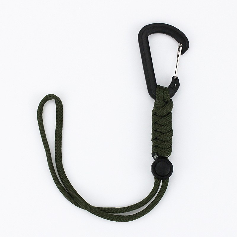 Outdoor Tactical Hook Bag Carabiner Camping Emergency Paracord Keychain