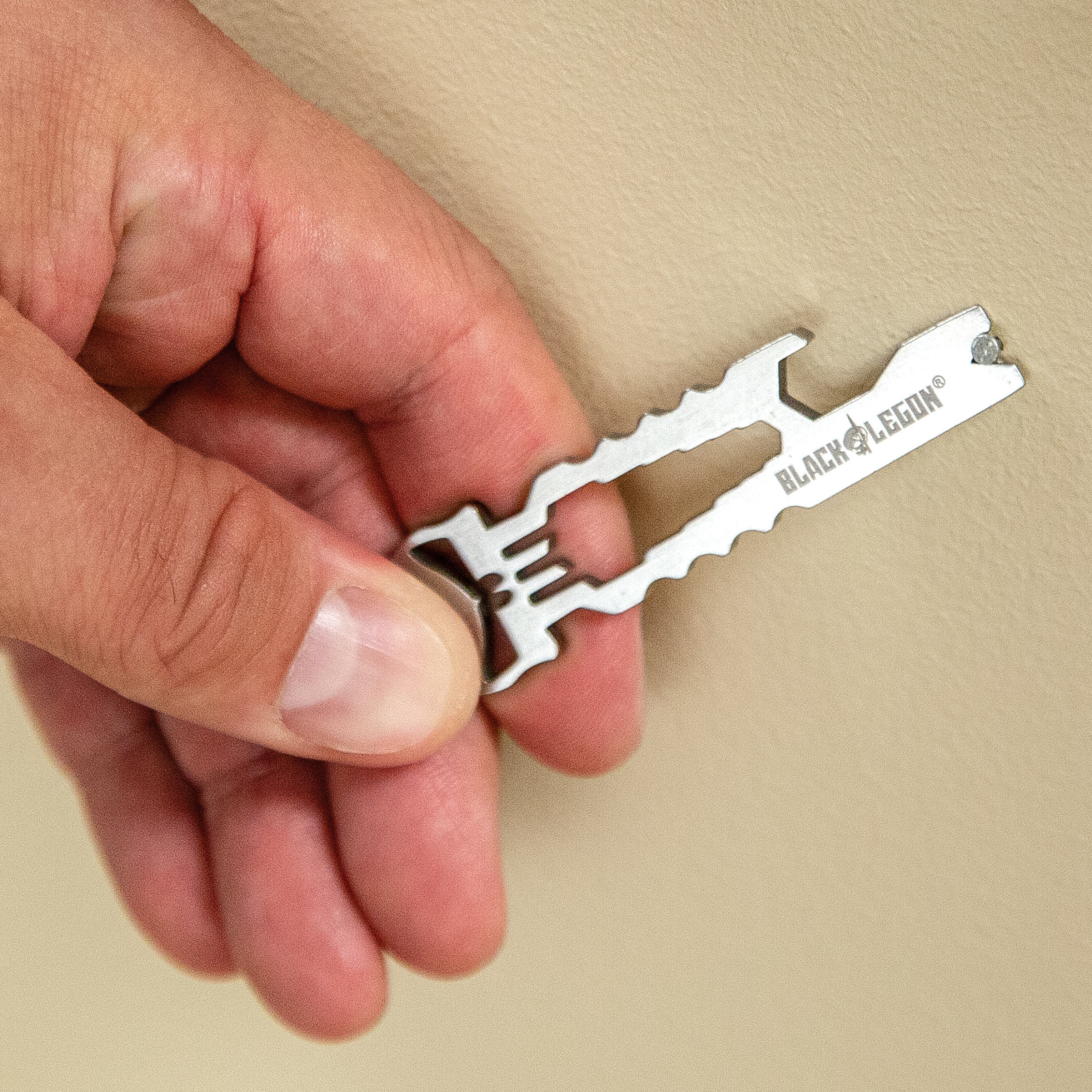 Punisher Keychain Tool – Lanyard Hole Bottle Opener Wrench Screw Driver Prybar