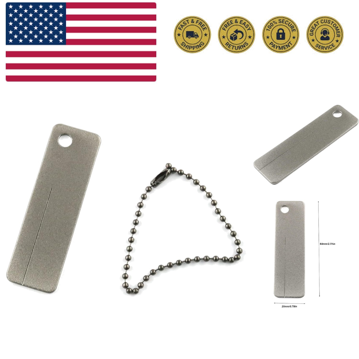 Diamond Grindstone Mini Portable Diamond Stone Sharpener with Keychain for Fi…