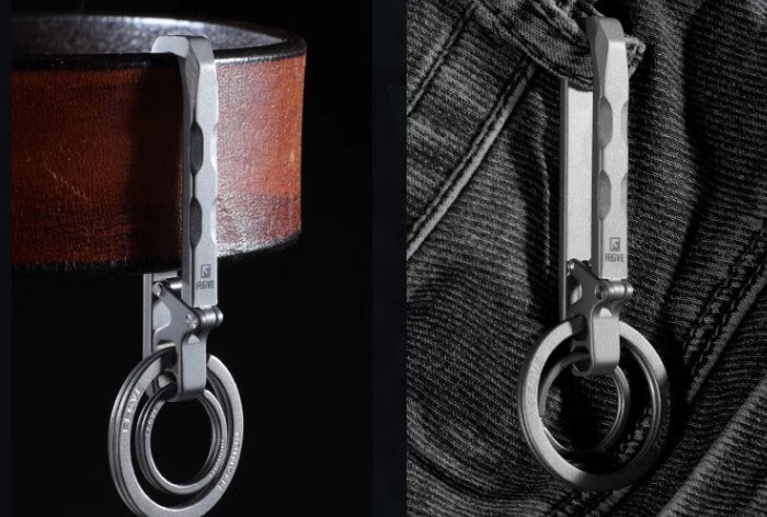 Titanium Alloy Quick Release Key Ring Keychain Belt Buckle Car Pendant EDC Tools