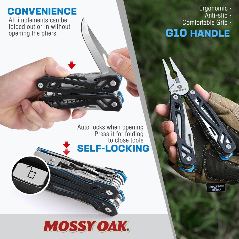 MOSSY OAK Multitool 21-in-1 Multi Tool Pocket Knife Screwdriver Sleeve Plier Saw