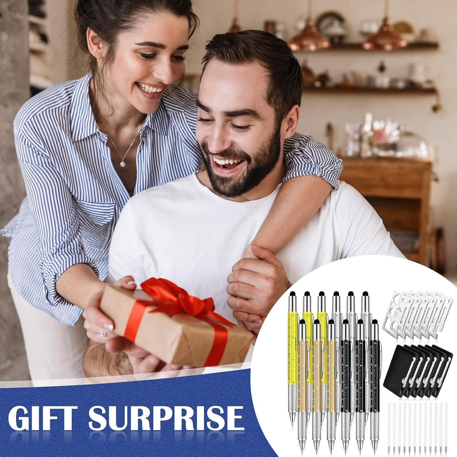 36 Pcs Gifts for Fathers Day Multitool Pen Gift for Men Birthday Gift Including