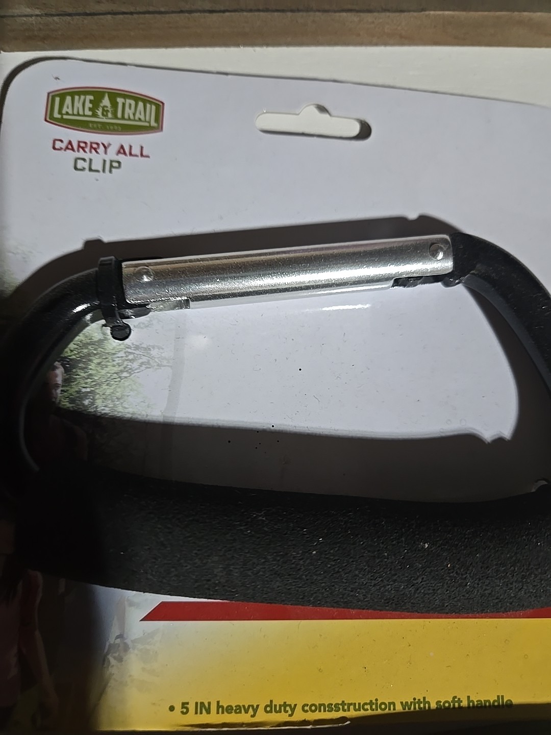 Carry ALL CLIP BY Lake And Trail 5 Inch, HEAVY DUTY WITH SOFT HANDLE, Black