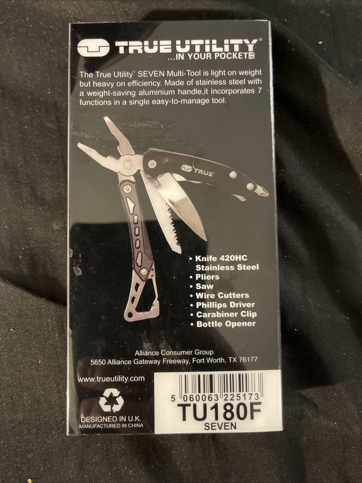 True Utility TU180F Seven Multi-Tool Saw Knife wire cutters Pliers Screwdriver