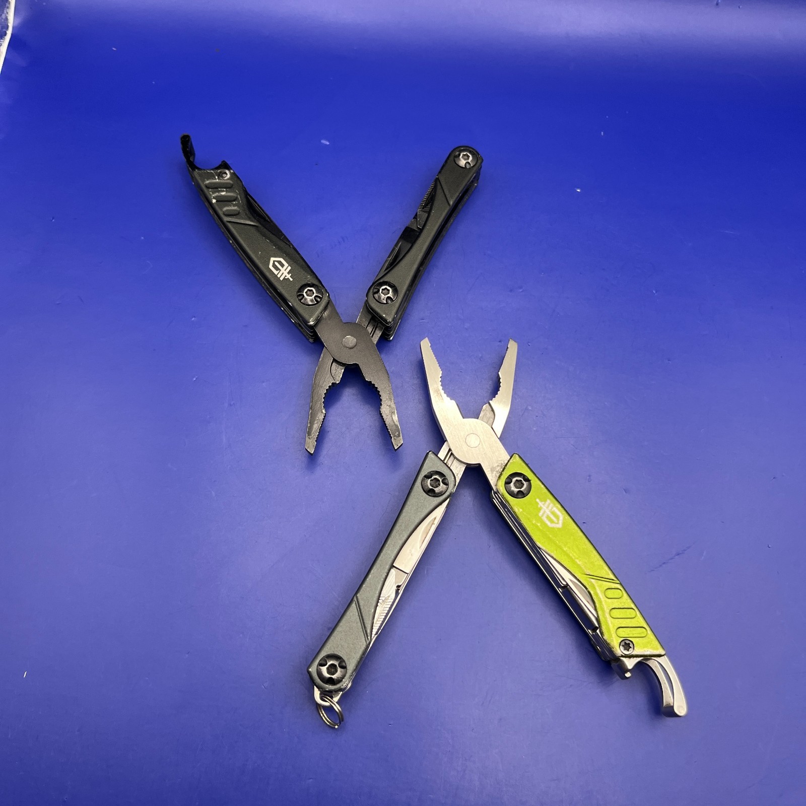 Lot of 2 Gerber Dime Multi-Tools Small Keychain Pliers Knife File Scissors
