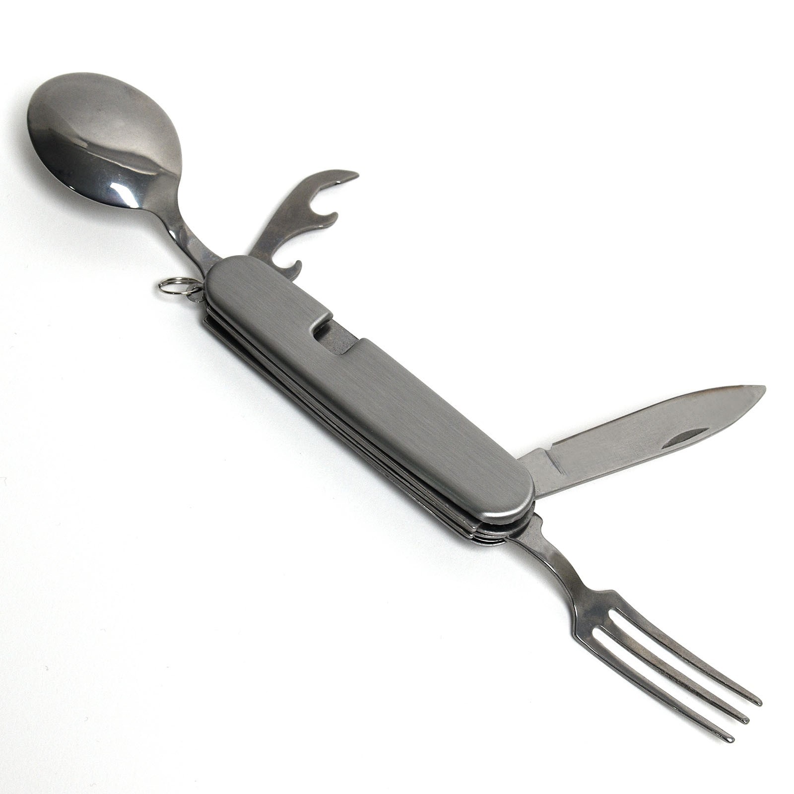 4-in-1 Folding Camping Cutlery Set Eating Utensil Fork Knife Spoon Mess Kit