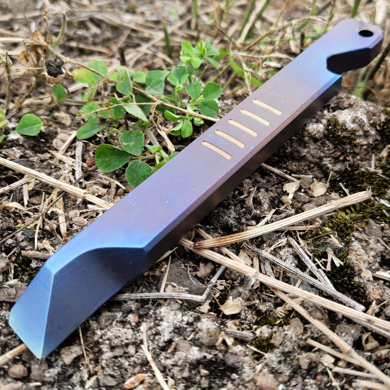 TC4 Titanium Crowbar Pocket Pry Bar Tool Bottle Opener Open Box Shark Cutter EDC