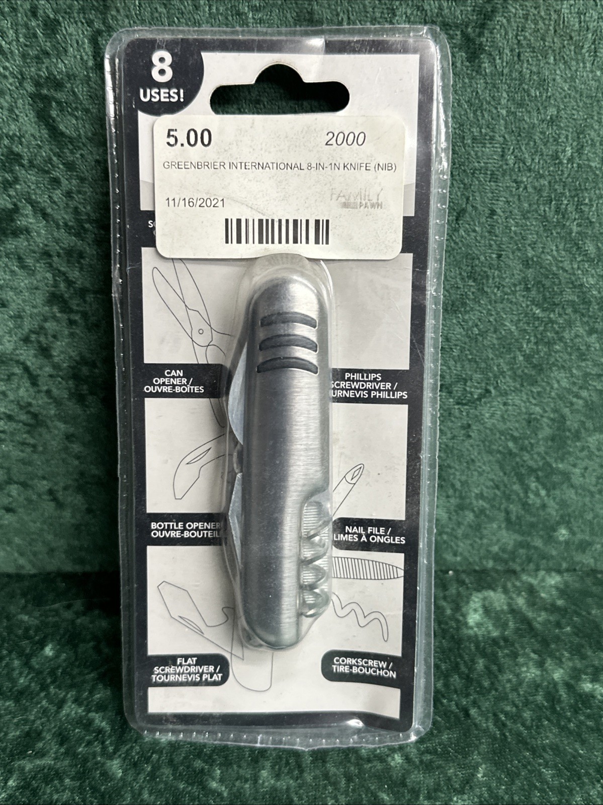 8-in-1 Multi Use Knife New Sealed Package