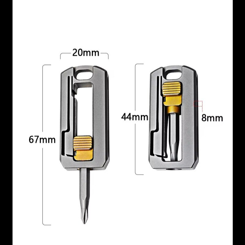 Titanium Alloy Screwdriver Multi Tool EDC Outdoor Wrench Portable Keychain