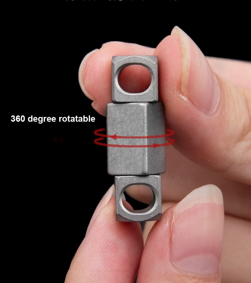 EDC 360° Rotate Titanium Alloy Keychain Portable Double Keyrings Pendant Tool