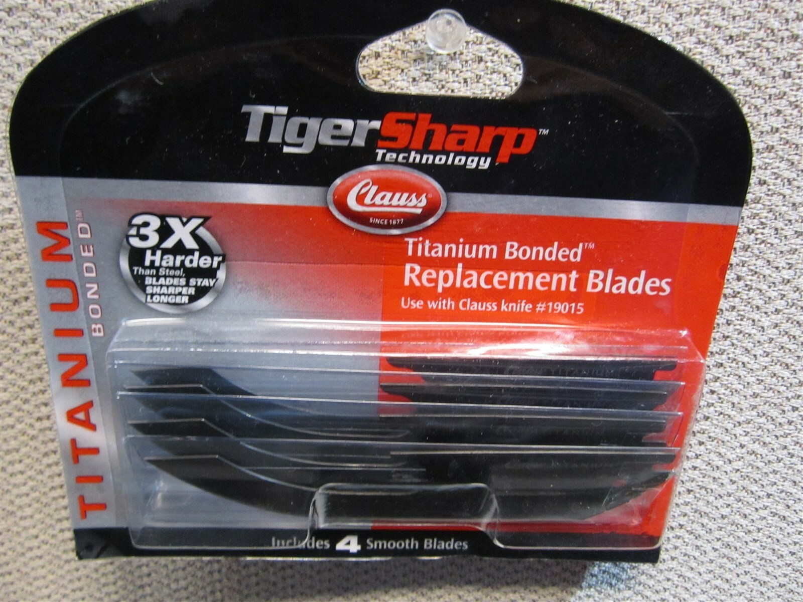 Tiger Sharp 19024 Smooth Titanium Bonded Replacement Blades — Pack of 4