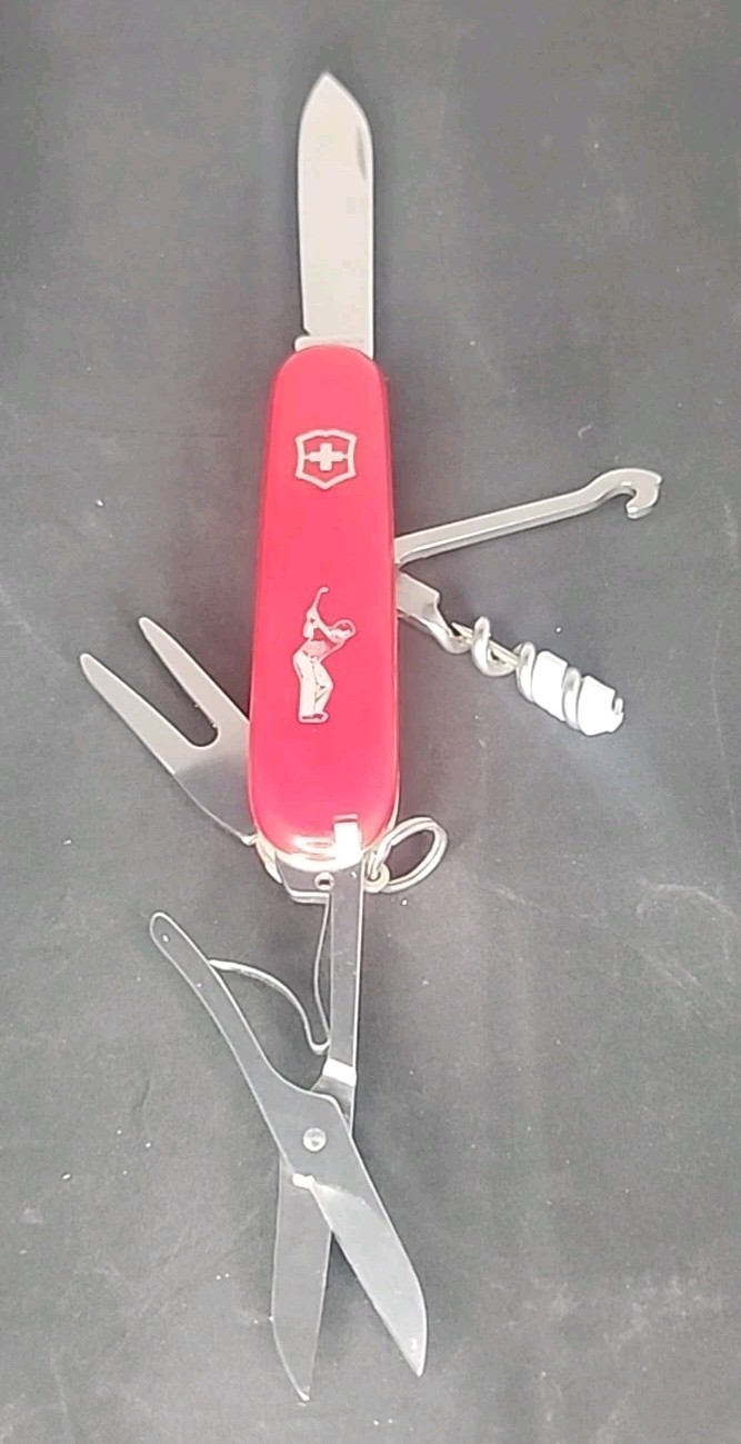 Victorinox Golfer Red Swiss Army Knife 91mm 10 Function 2 Layer Retired