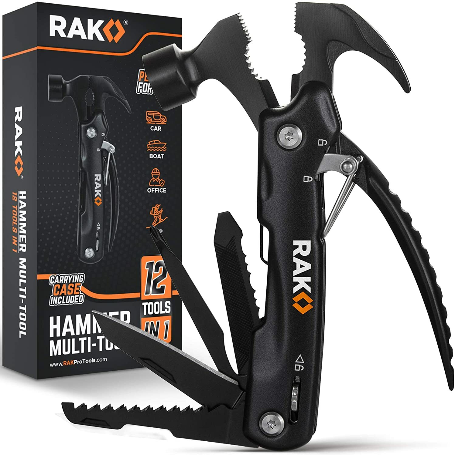 RAK Hammer Multi-Tool – Multi-Functional 12 in 1 Mini Hammer Camping Gear