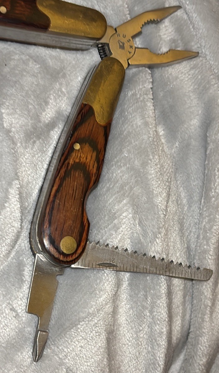 HUSKY 25 Years 25th Anniversary Limited Edition Multi-Tool Brass Wood vintage