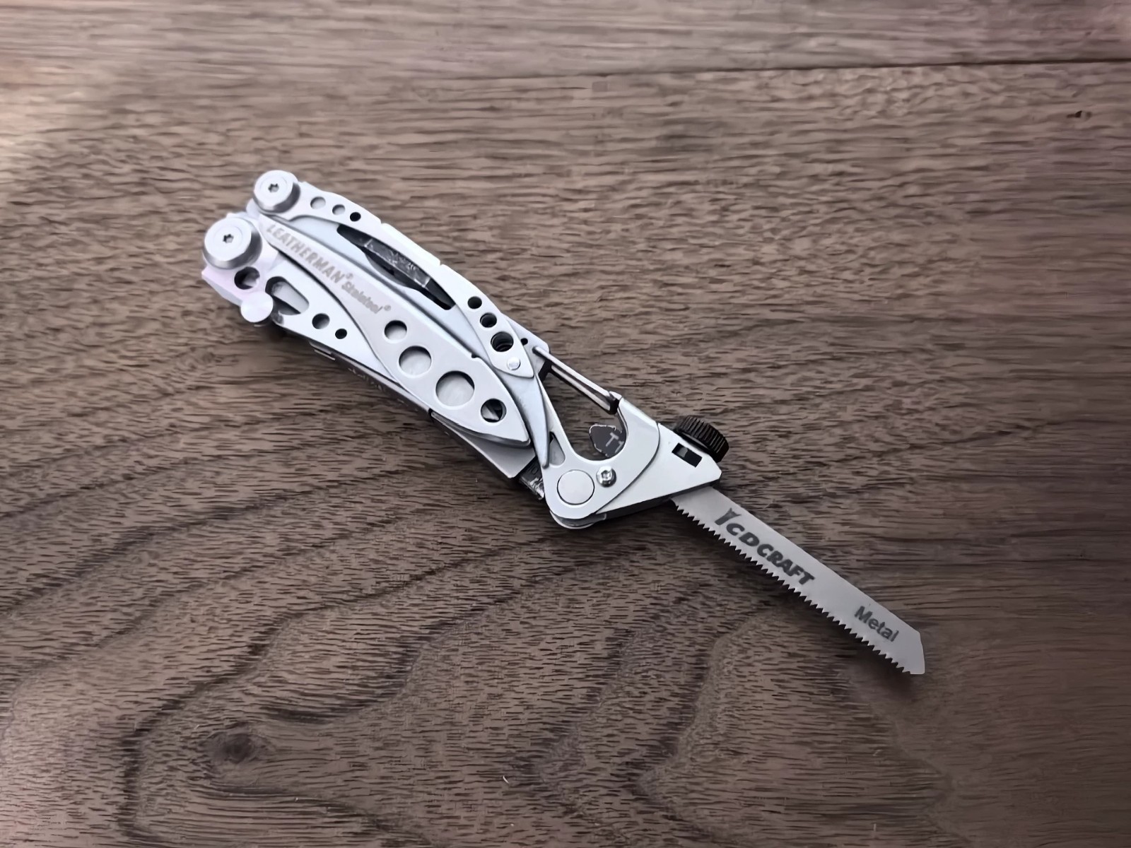 2-in-1 T-Shank Saw Holder & Hammer Tail Cap for Leatherman SKELETOOL – Stainless