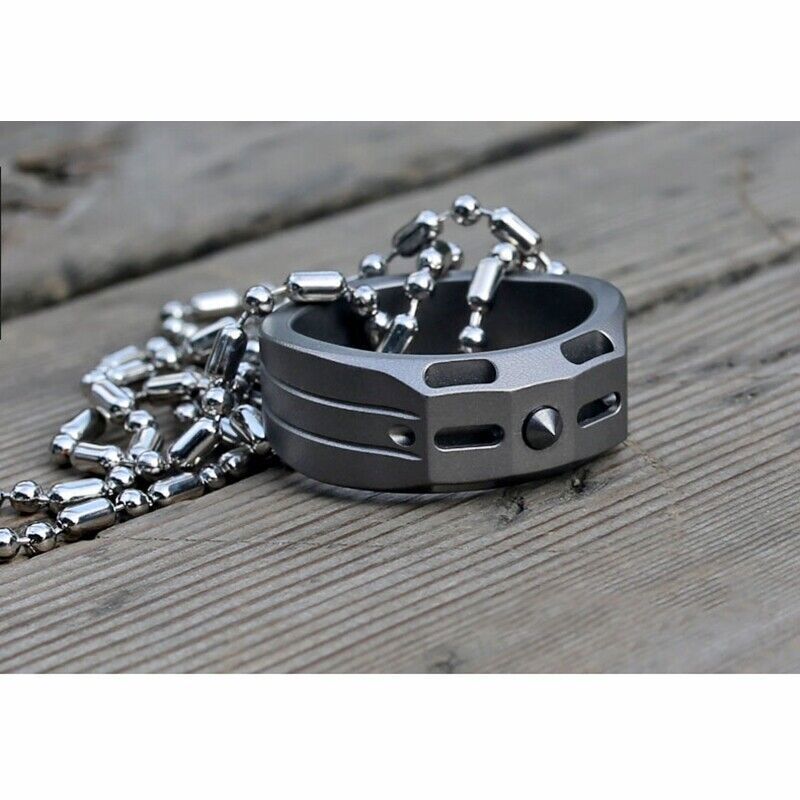 EDC Titanium Finger Ring Anhänger Fallschirm Schnur Outdoor Dekoration Werkzeug