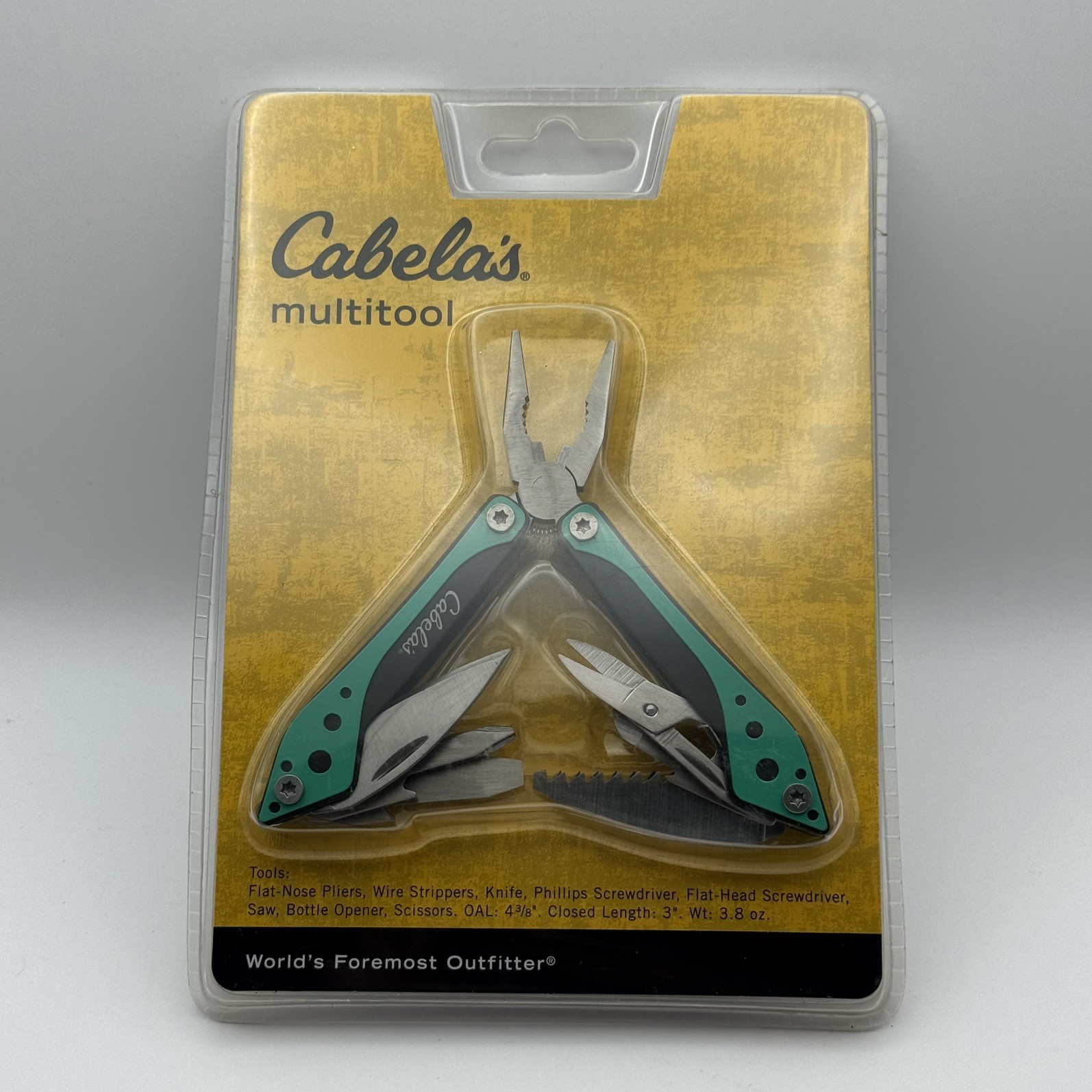 Cabela’s Multitool 8 In 1 Tools with Nylon Case 4 3/8″ Overall Length Brand New