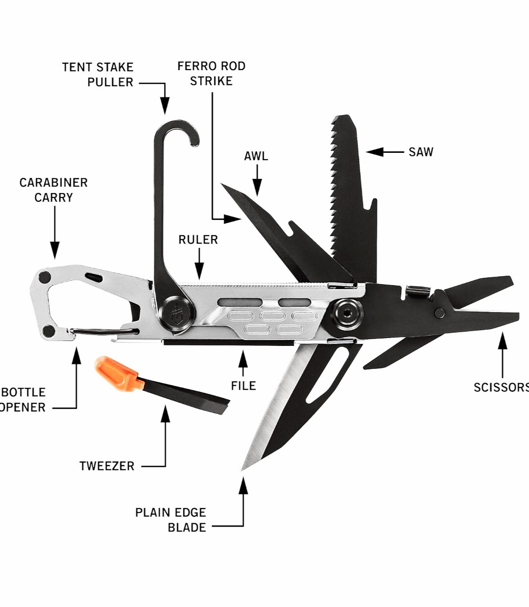 Gerber Gear Gear Stake Out 11-in-1 Multi-tool Color: Sliver
