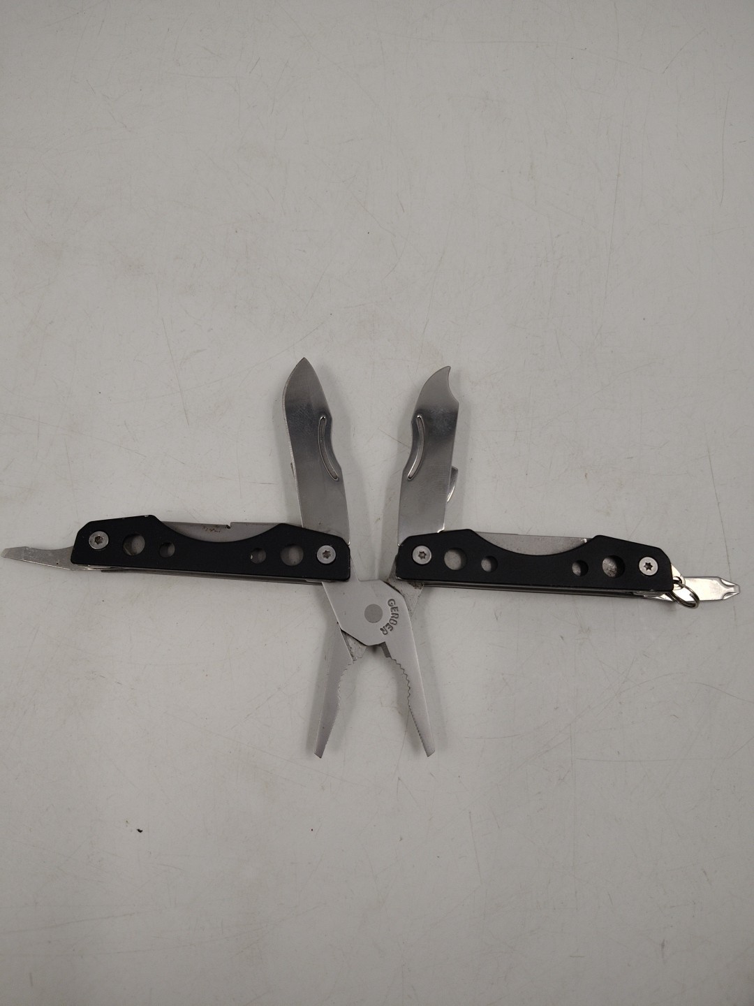 Lot Of 2 Gerber Clutch Multi-Tool Pliers, Knife, File Key Ring & Chipaway Knife
