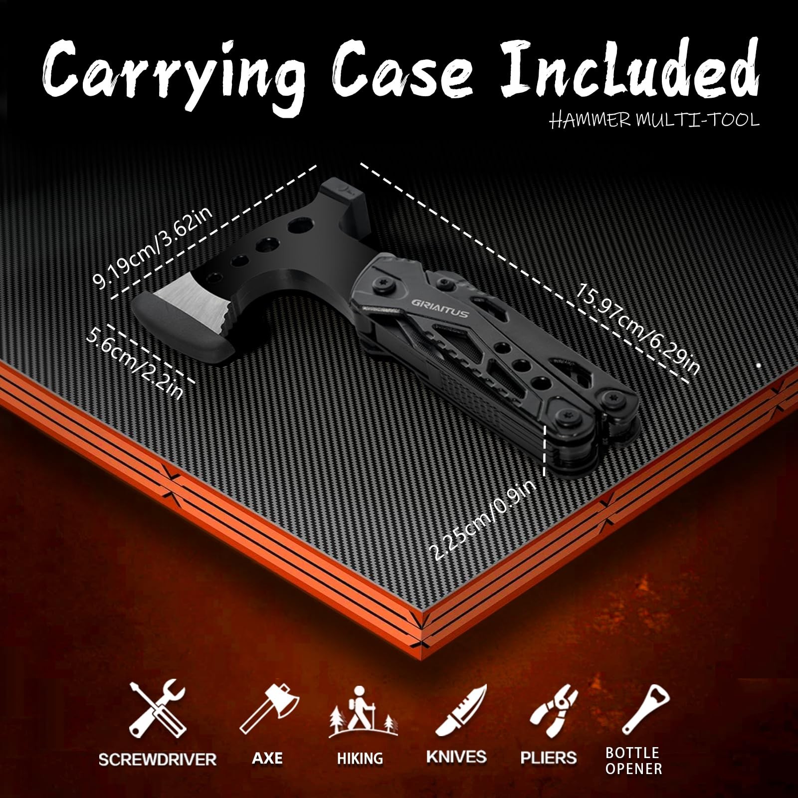 16 in 1 Multitool Survival Gear for Camping & Hiking, Multi Tool with Axe, Ha…