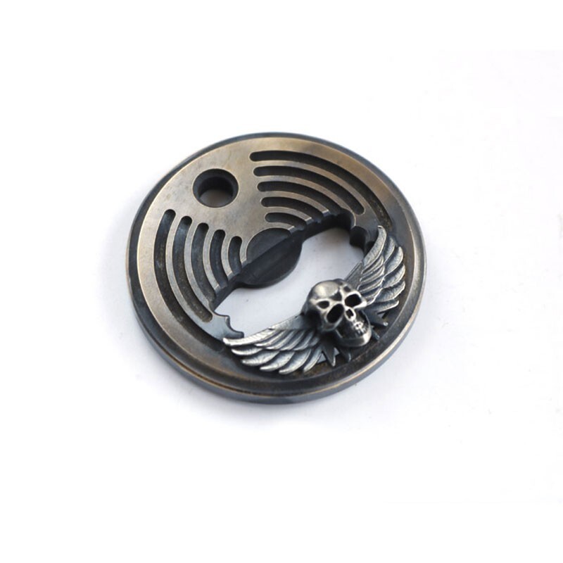 EDC Portable Retro Brass Skull Bottle Opener Necklace Bead Keychain Pendant Tool