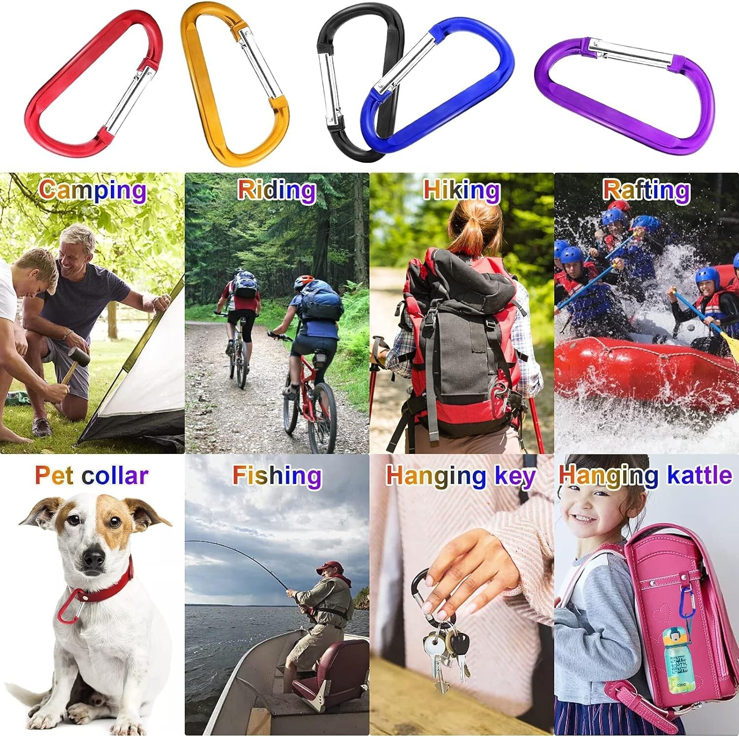 Carabiner Clip Camping Accessories Fishing Hiking Traveling and Keychain Craebue