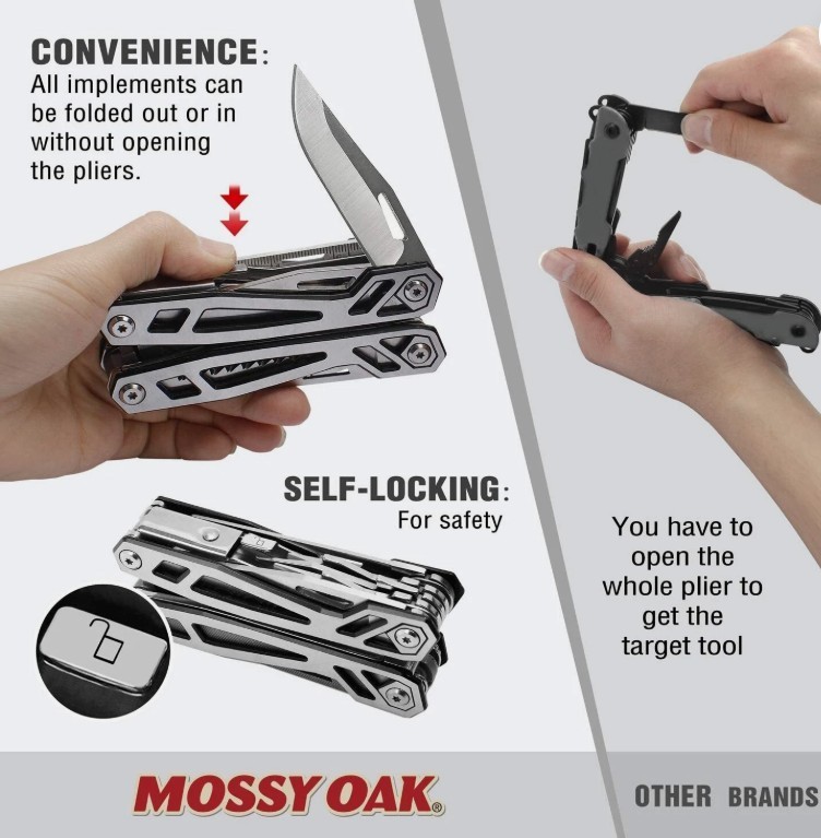 Multitool 22-In-1 Stainless Steel Multi Tool Pocket Knife Plier Tool USA