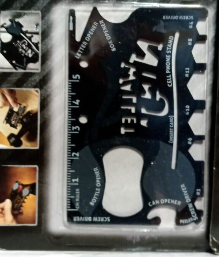 TSA APPROVED Multitool Wallet 18 in 1 Credit Card Size Black – 2 PER ORDER