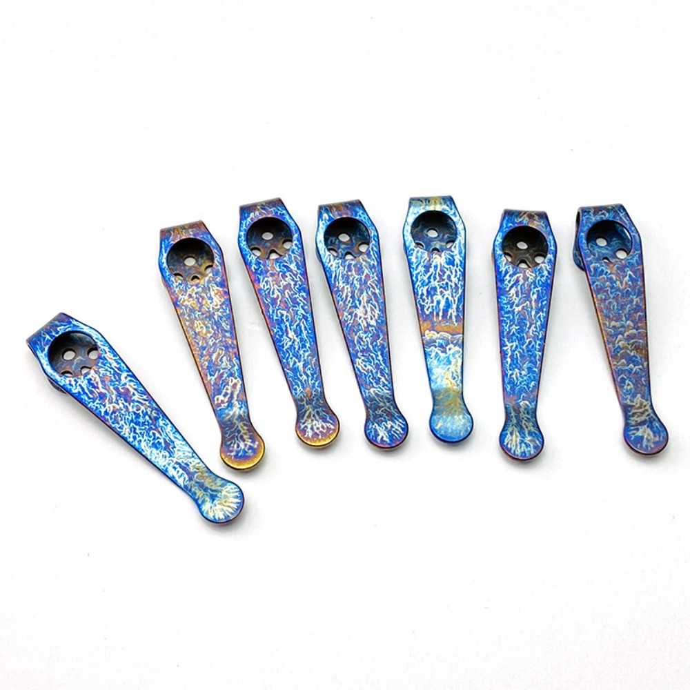 Handmade TC4 Deep Carry Pocket Clip for Spyderco C81/C11/C10 Series