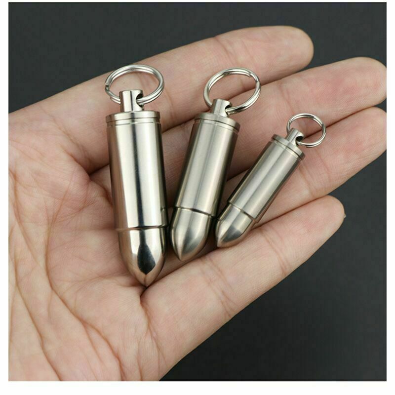 EDC Titanium Waterproof Sealed Box Portable Medicine Bottle Key Pendant Tank