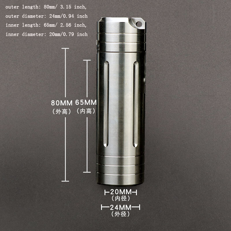 EDC Titanium Alloy Waterproof Case Portable Pill Medicine Capsule Storage Box