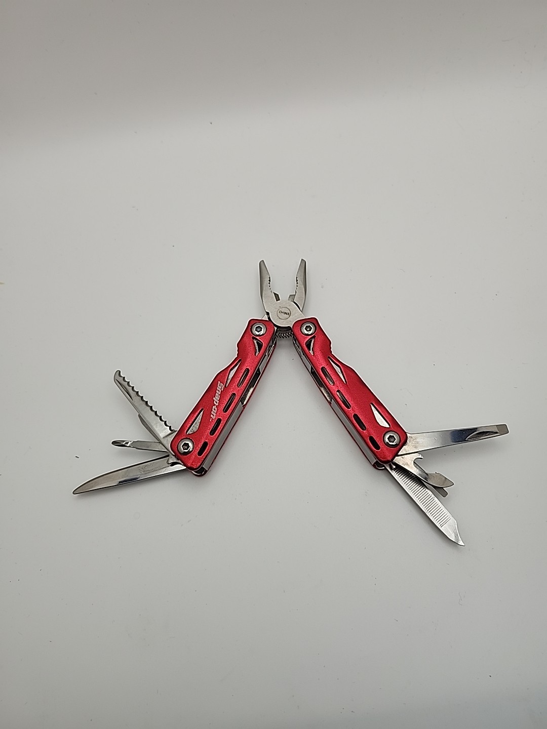 Snap-On Tools Red Multi-Tool Folding Pocket Knife w/ Pliers – Compact Tool