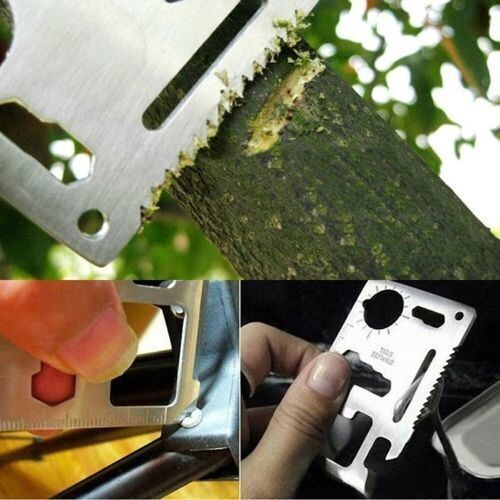 11 in1 Multi Tool Hunting Survival Camping Metal Credit Card Knife Travel A13