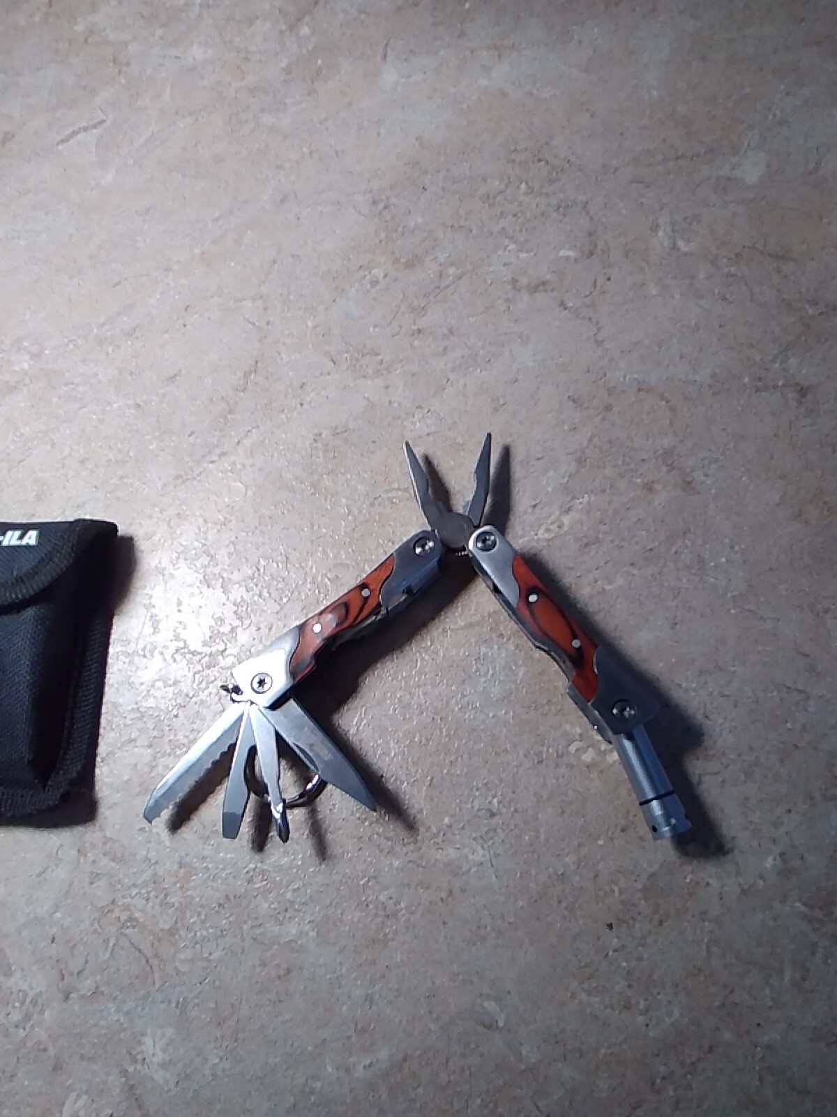 MULTI-TOOL with light NRA/ILA-Key Chain/Light/Tools-Wood Handle-Light works, New