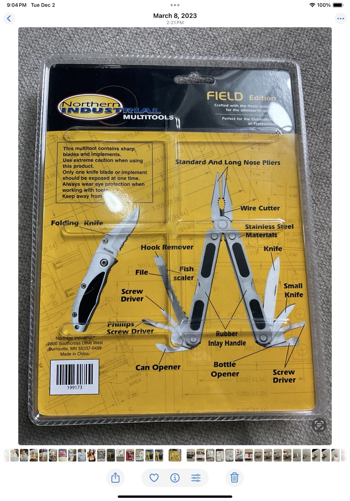 Northern Multi Tool Stainless Steel NOS Sealed Storage Pouch / Knife See Pics