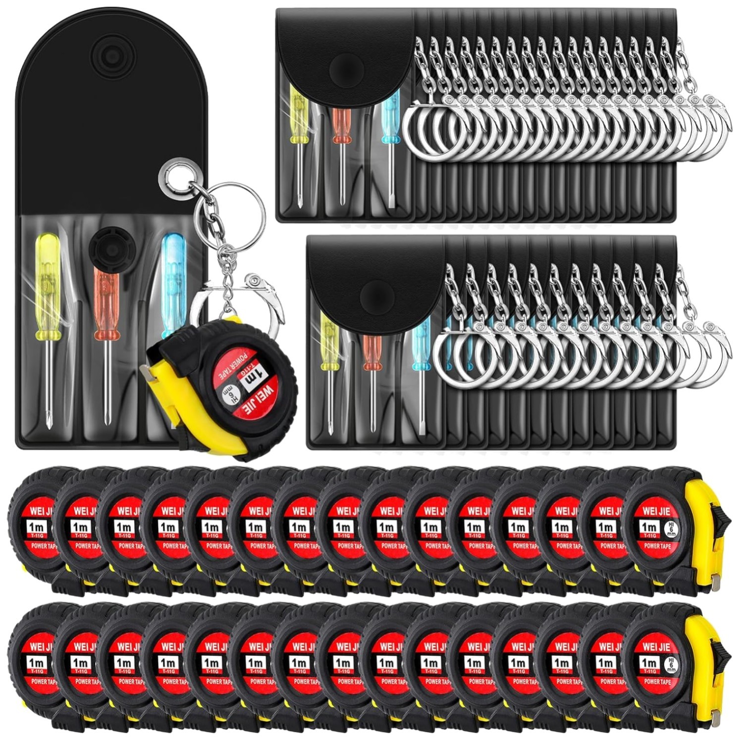 Mini Tape Measure Keychain Set – 60 Pcs