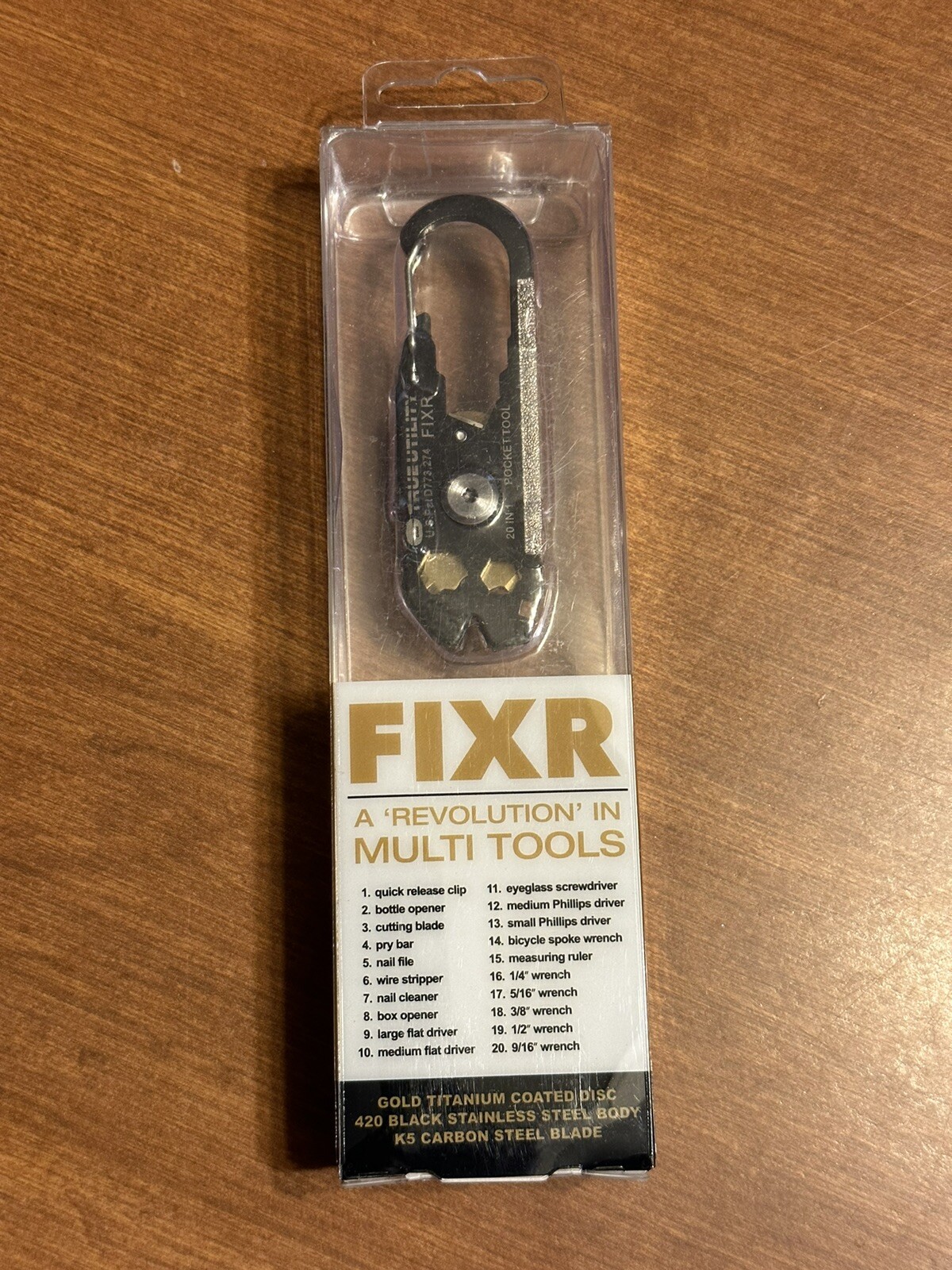 FIXR True utility 20 Tools In 1 Multi Tools Gold Titanium Stainless Steel