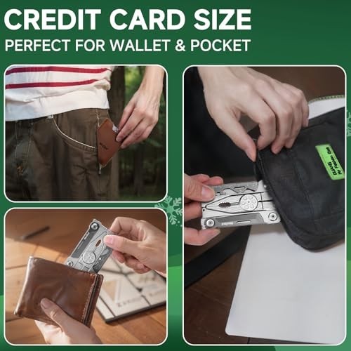 20-in-1 Stainless Steel Folding Credit Card Multitool Wallet – Compact EDC Tool,
