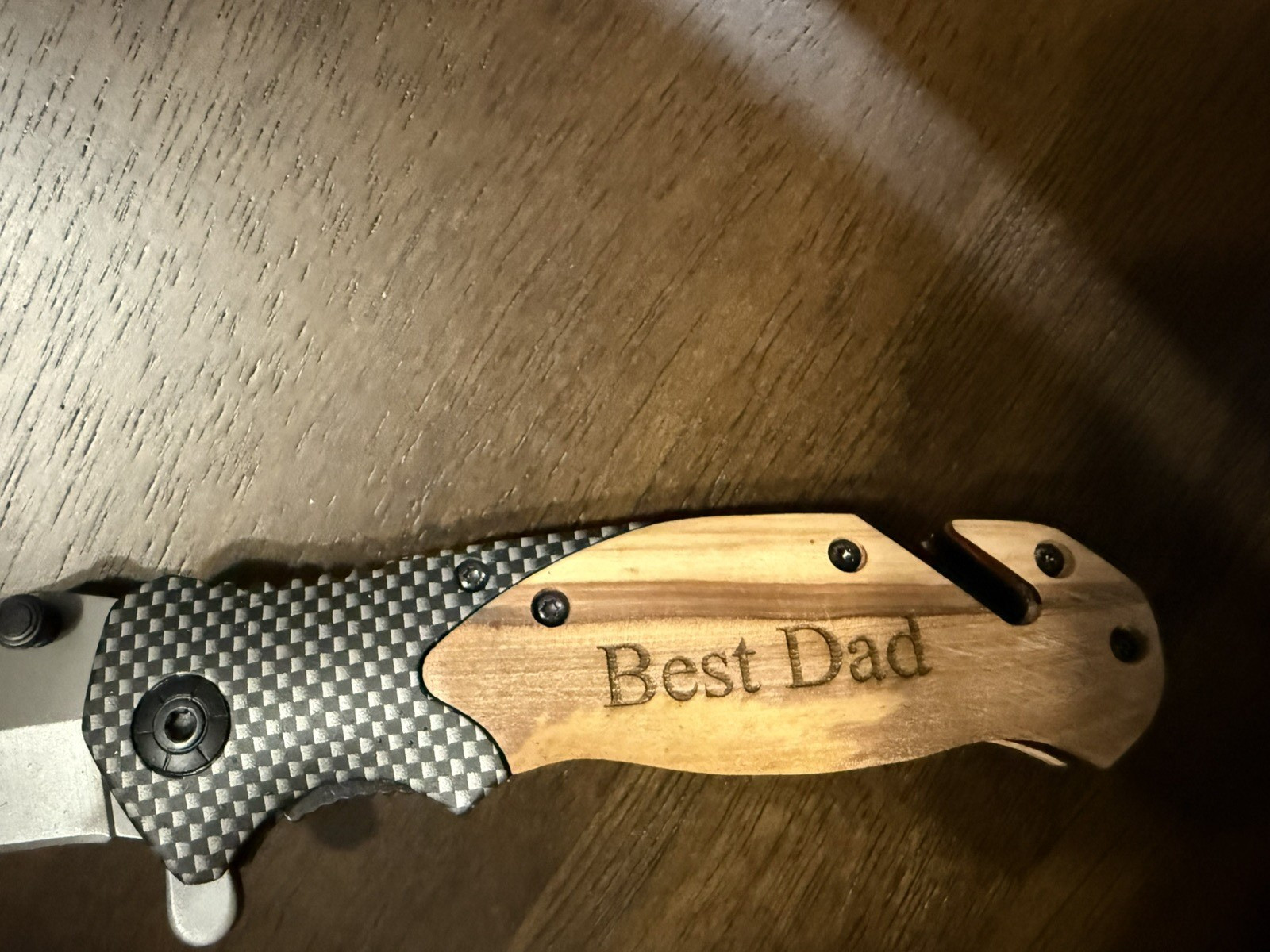 Pocket Knife Folding Tactical Knife Engraved with “BEST DAD” Great Gift Idea!